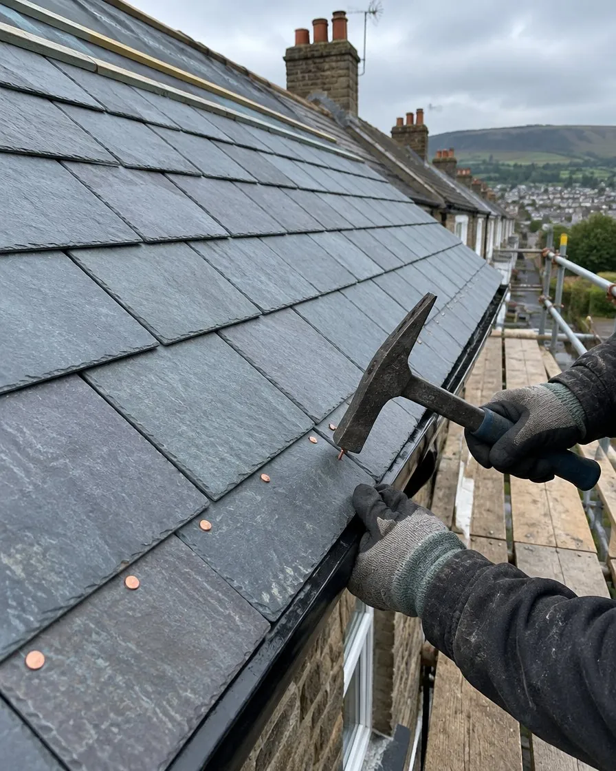 Slate roofing in Crediton